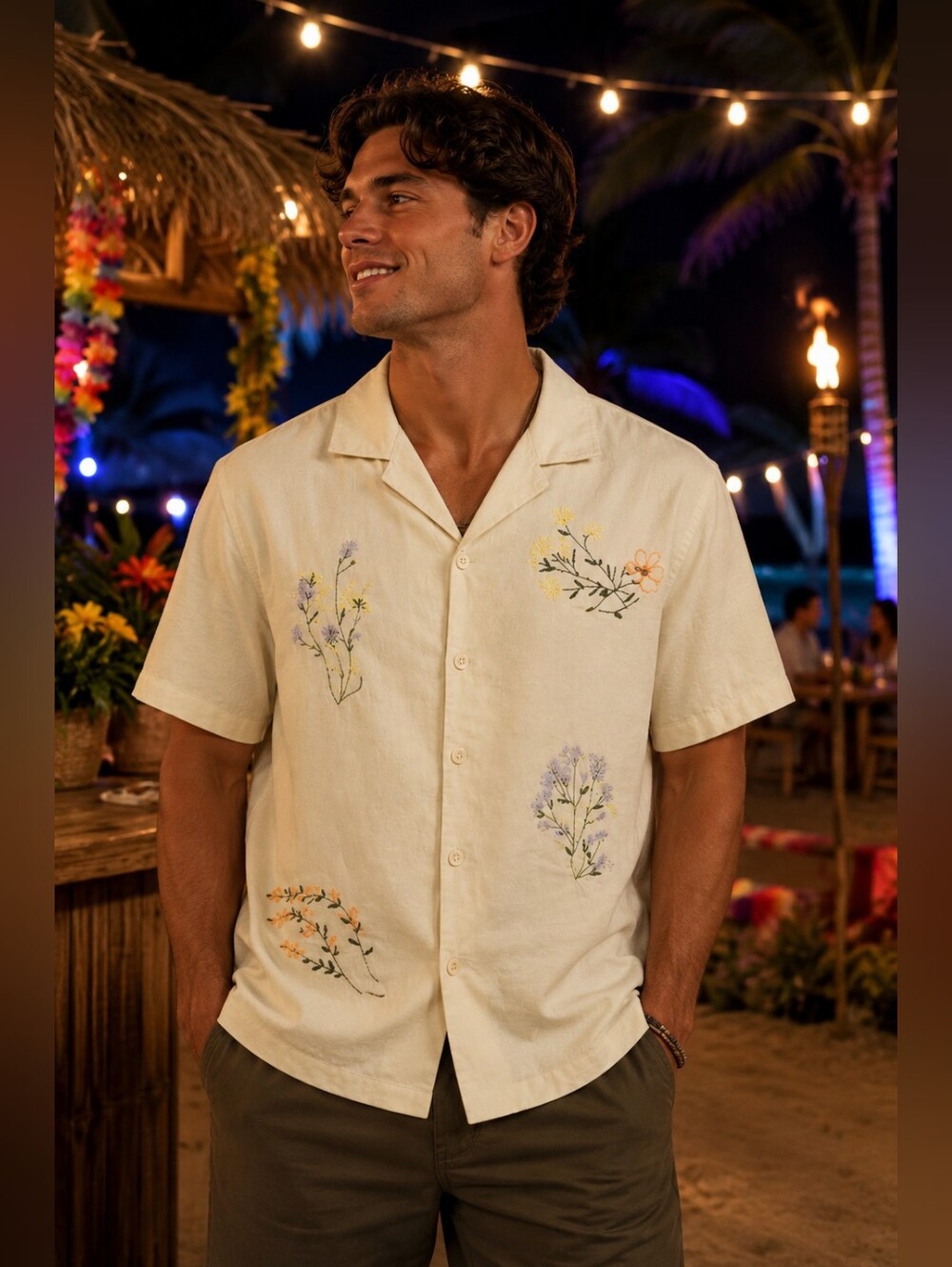 Rustic Souls Embroidered Cream Button-Up Top - Picture 2 of 7